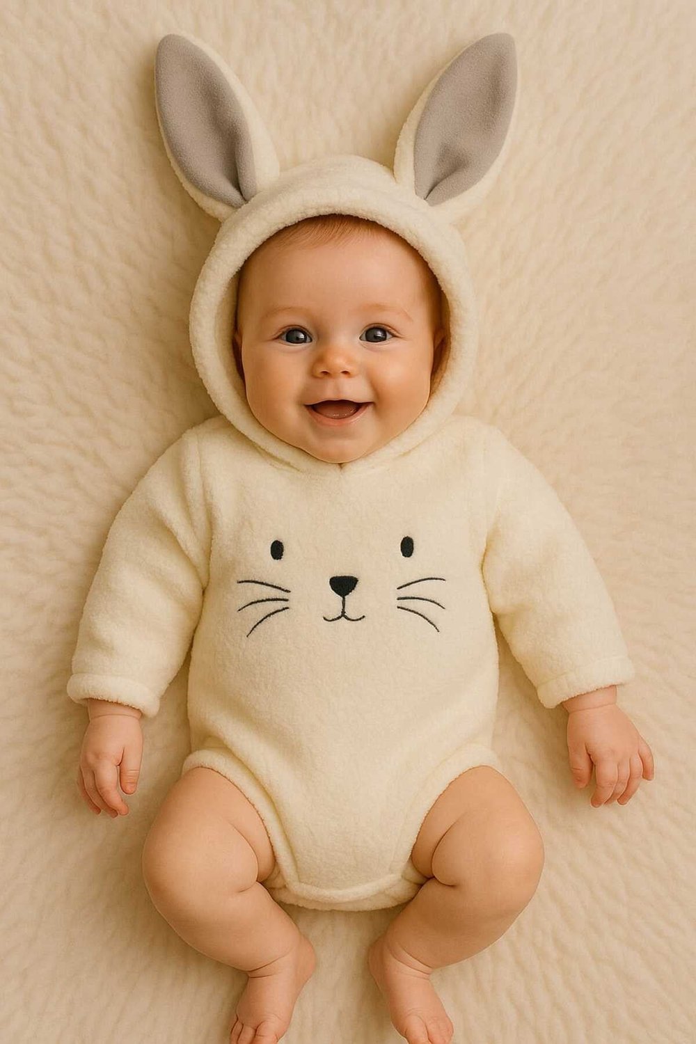 Welsoft Peluş Unisex Kışlık Bebek Çıtçıtlı Badi