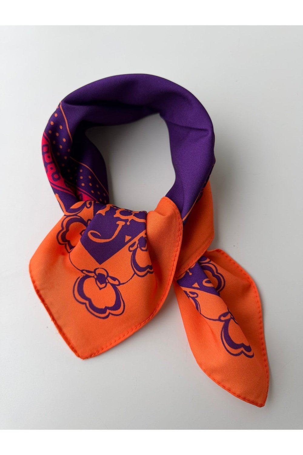 Desenli Renkli Fular Bandana 50x50 Kadın Giyim Aksesuar