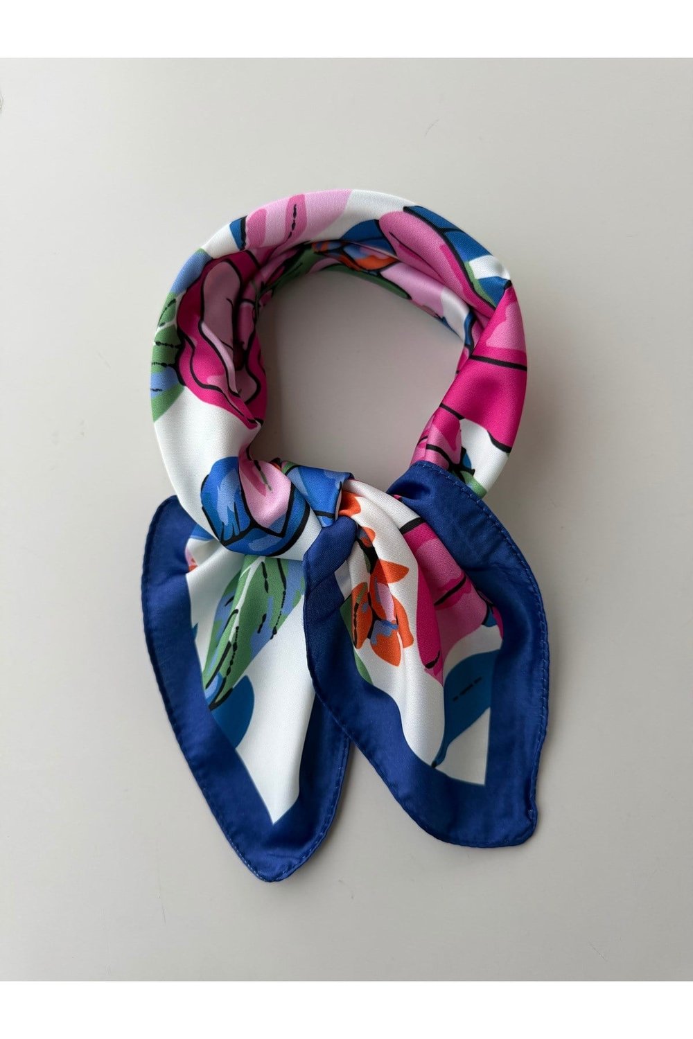 Renkli Desenli Fular Bandana 50x50 Kadın Giyim Aksesuar