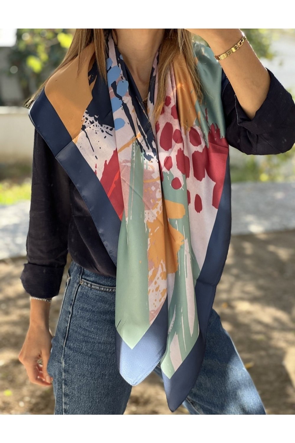 Rosa Ipek Saten Eşarp