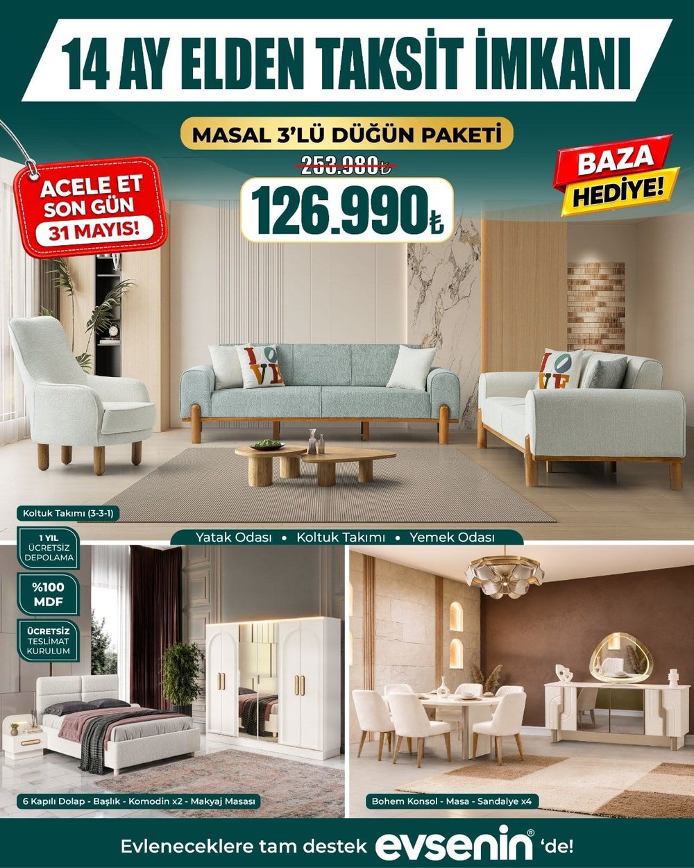 Masal 3'lü Dügün Paketi