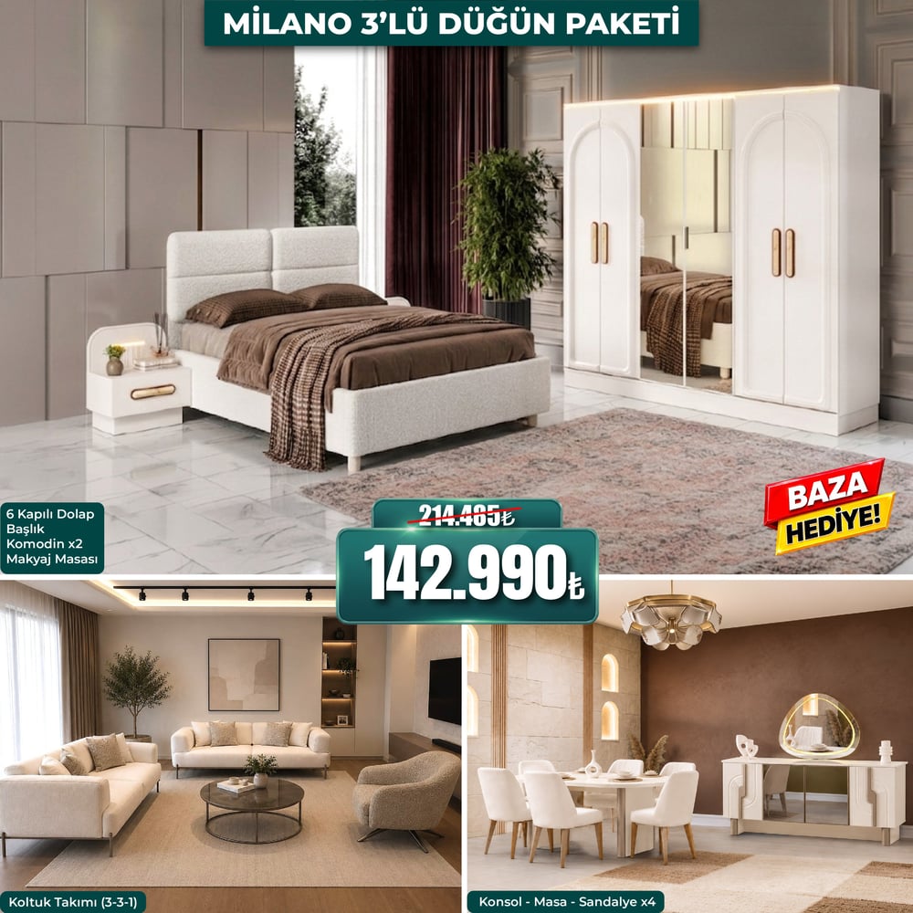 Milano 3'lü Dügün Paketi