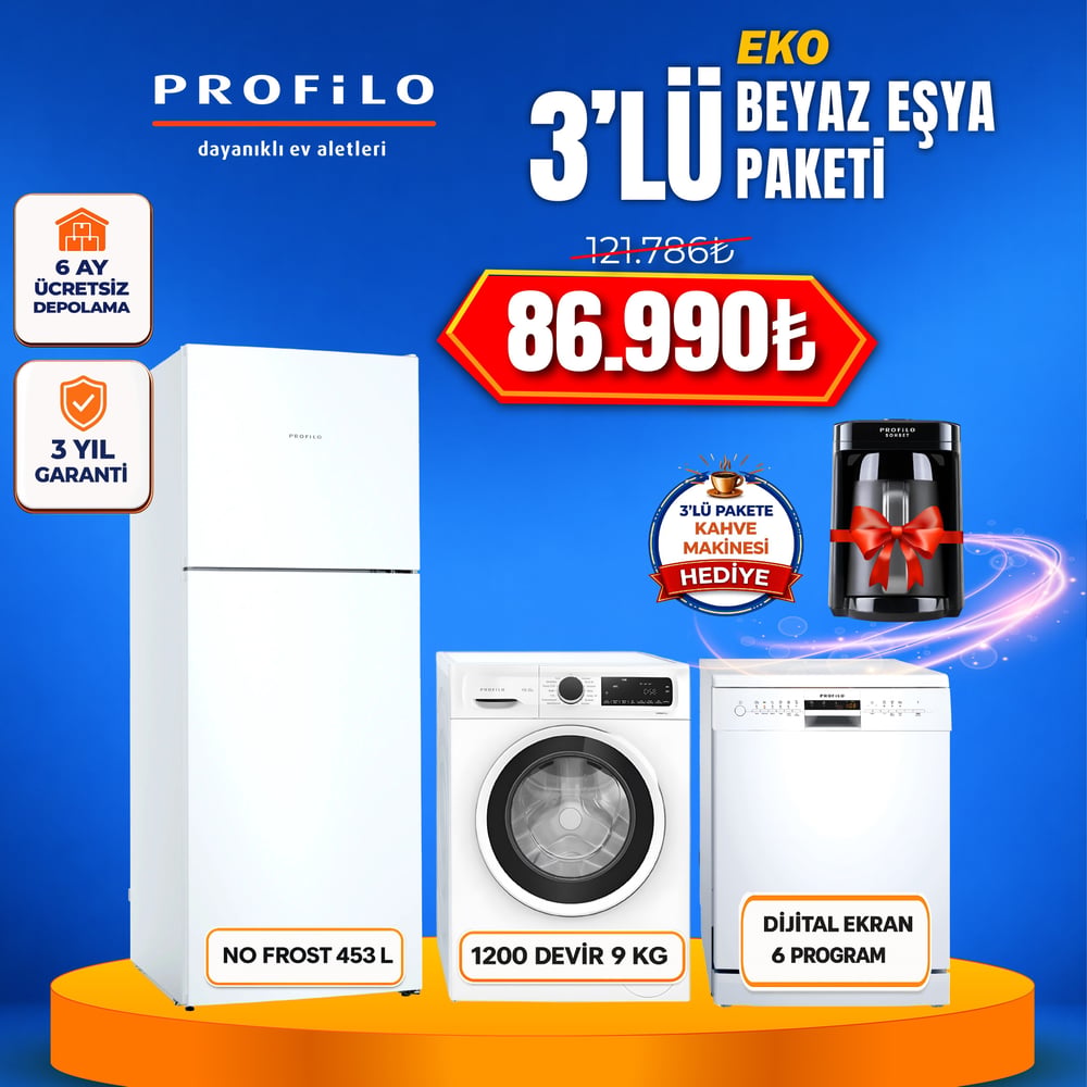 Profilo 3'lü Beyaz Eşya Paketi