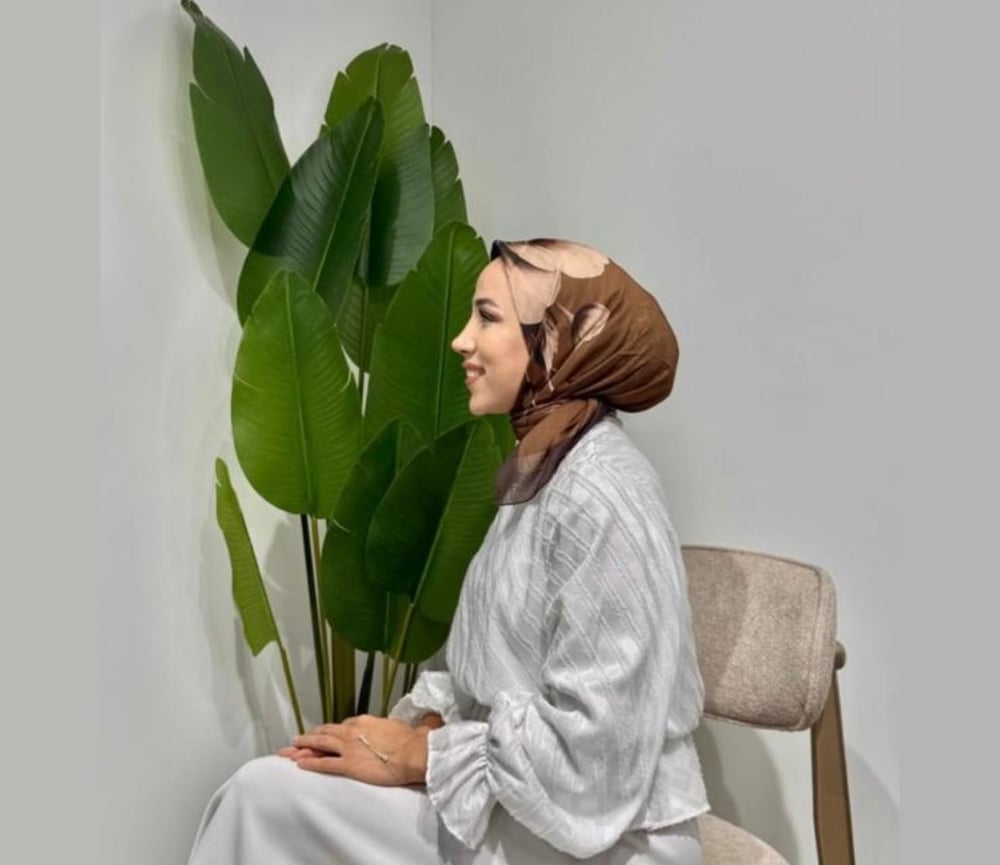 KAHVERENGİ ÇİÇEK DESEN EŞARP