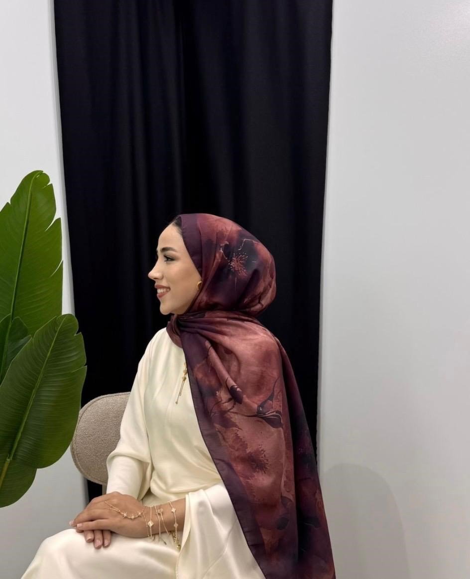 ZERAFET DESEN KOYU KAHVE ÖZEL TASARIM ŞAL