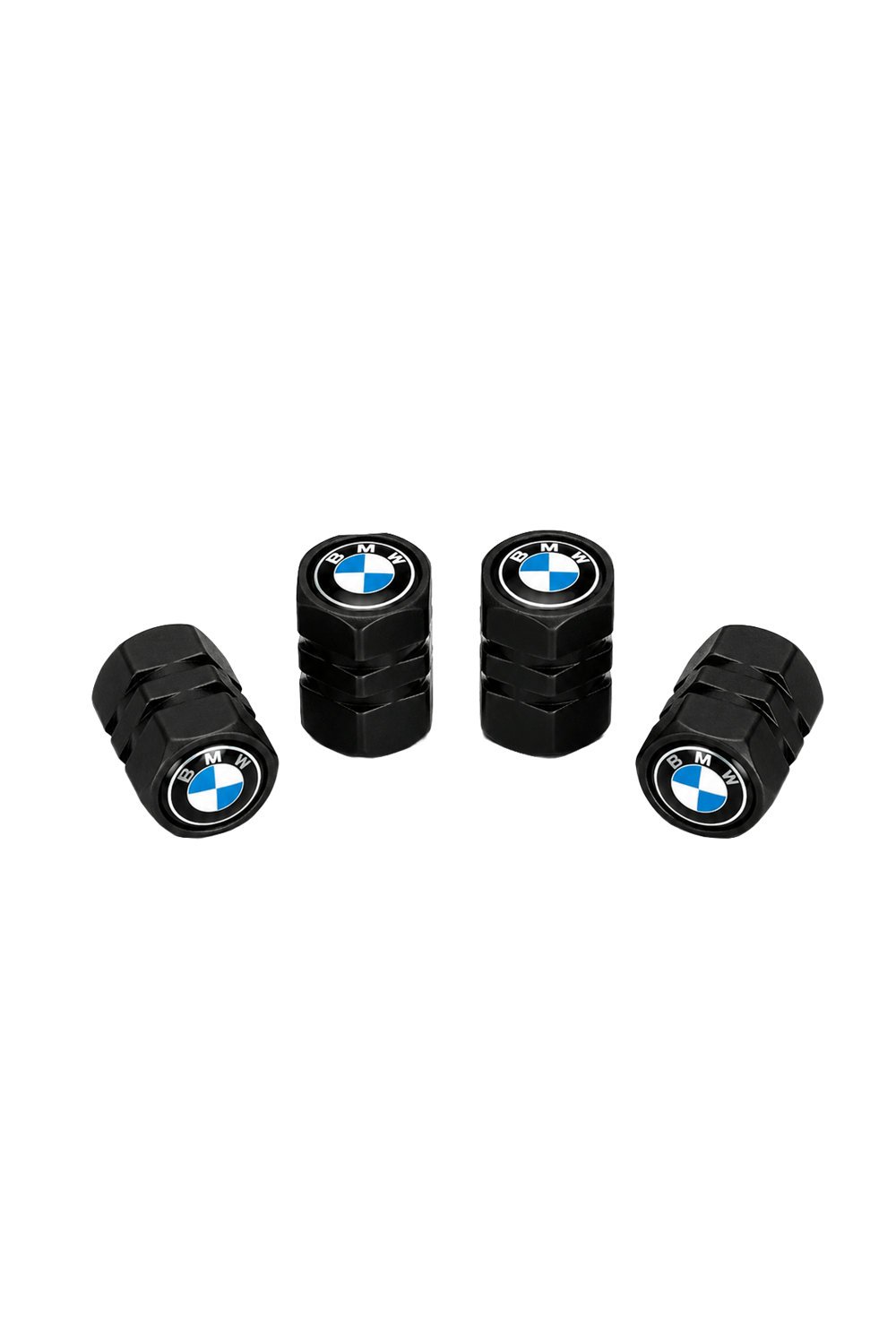BMW Logo Baskılı Universal Sibop Kapağı Seti - Siyah (4 Adet)