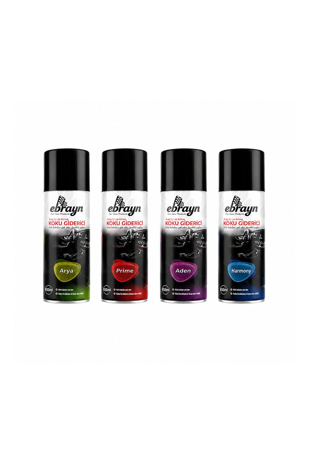 Ebrayn 4'lü Araç İçi ve Klima Koku Giderici Bombası Seti (150 ml x 4)