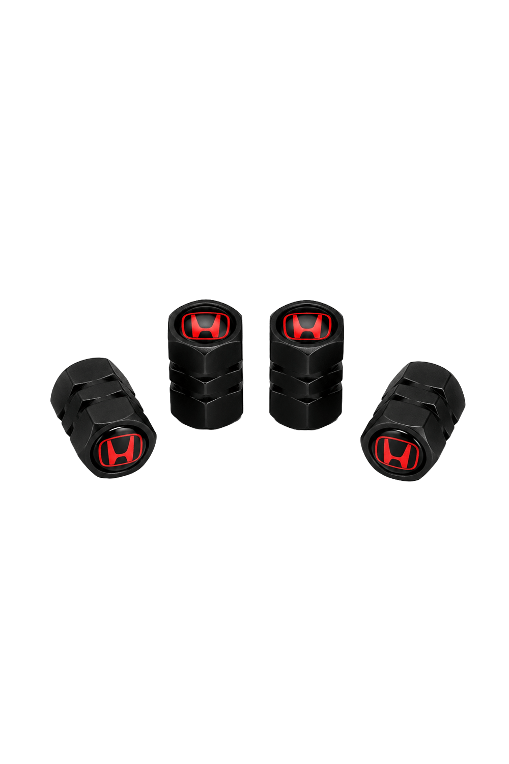 Honda Logo Baskılı Universal Sibop Kapağı Seti - Siyah & Kırmızı (4 Adet)