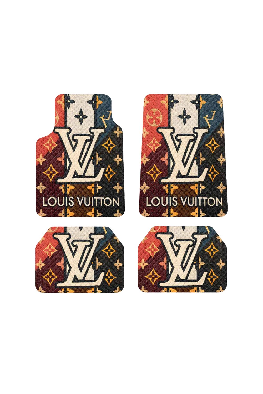 OEM Louis Vuitton Monogram Tasarımlı Dijital Baskılı 4 Parça Üniversal Halı Paspas Seti