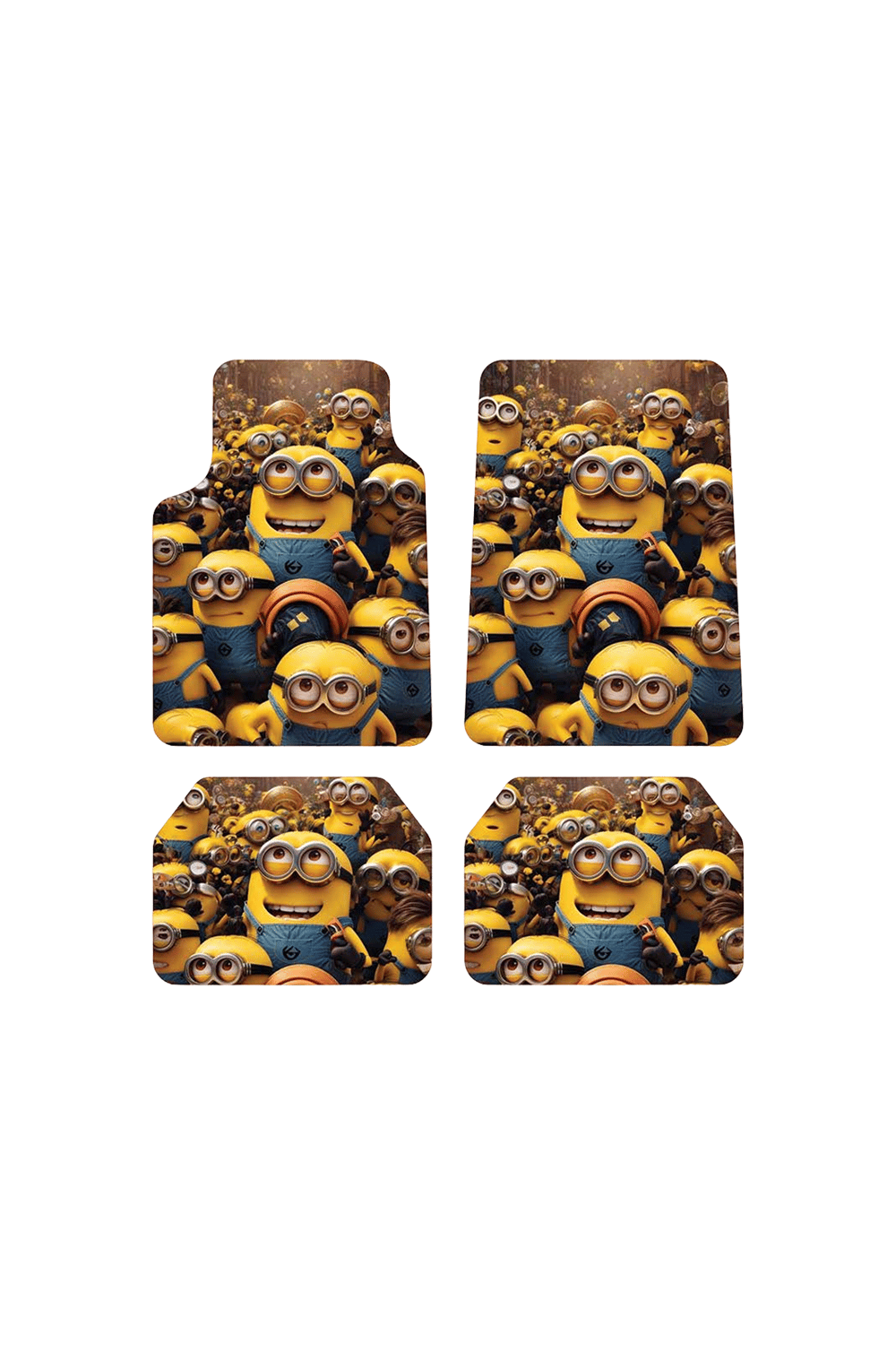 OEM Minions Tasarımlı 3D Kolaj Dijital Baskılı 4 Parça Üniversal Halı Paspas Seti