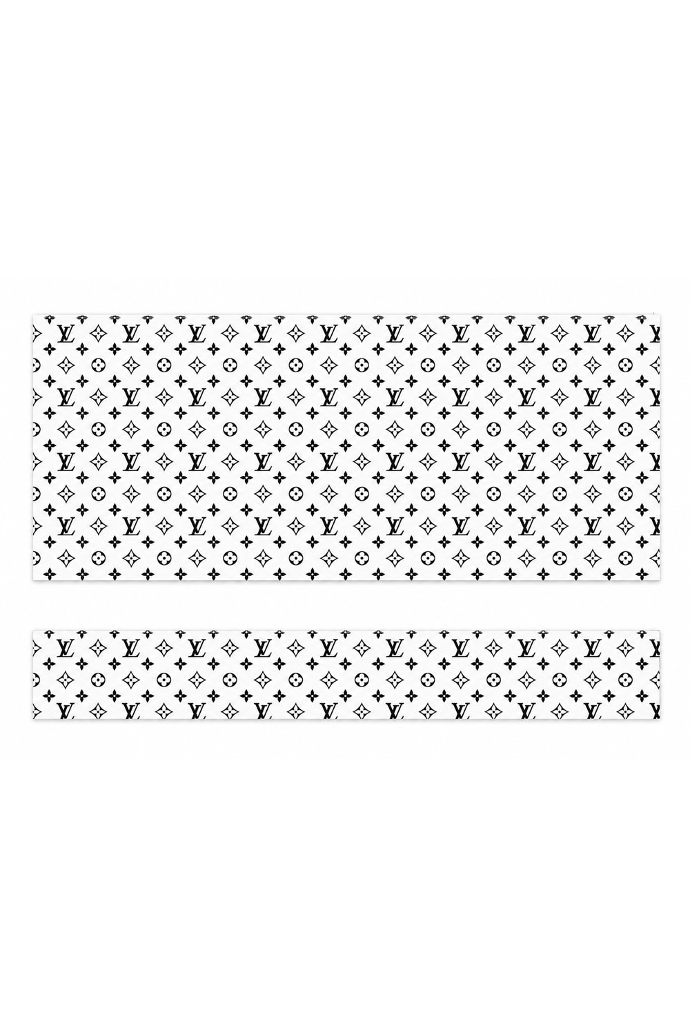 OEM Monogram Desenli Siyah/Beyaz 2'li Torpido ve Pandizot Koruyucu Havlu Seti (Yazısız / Kesintisiz Desen)