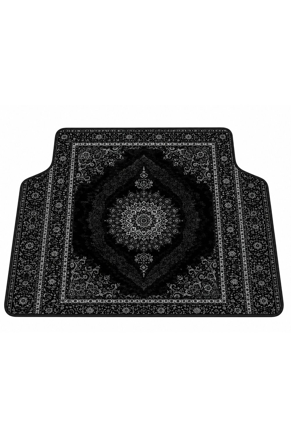 OEM Şark Köşesi Türk Halısı Motifli Premium Bagaj Halısı (Siyah-Beyaz)