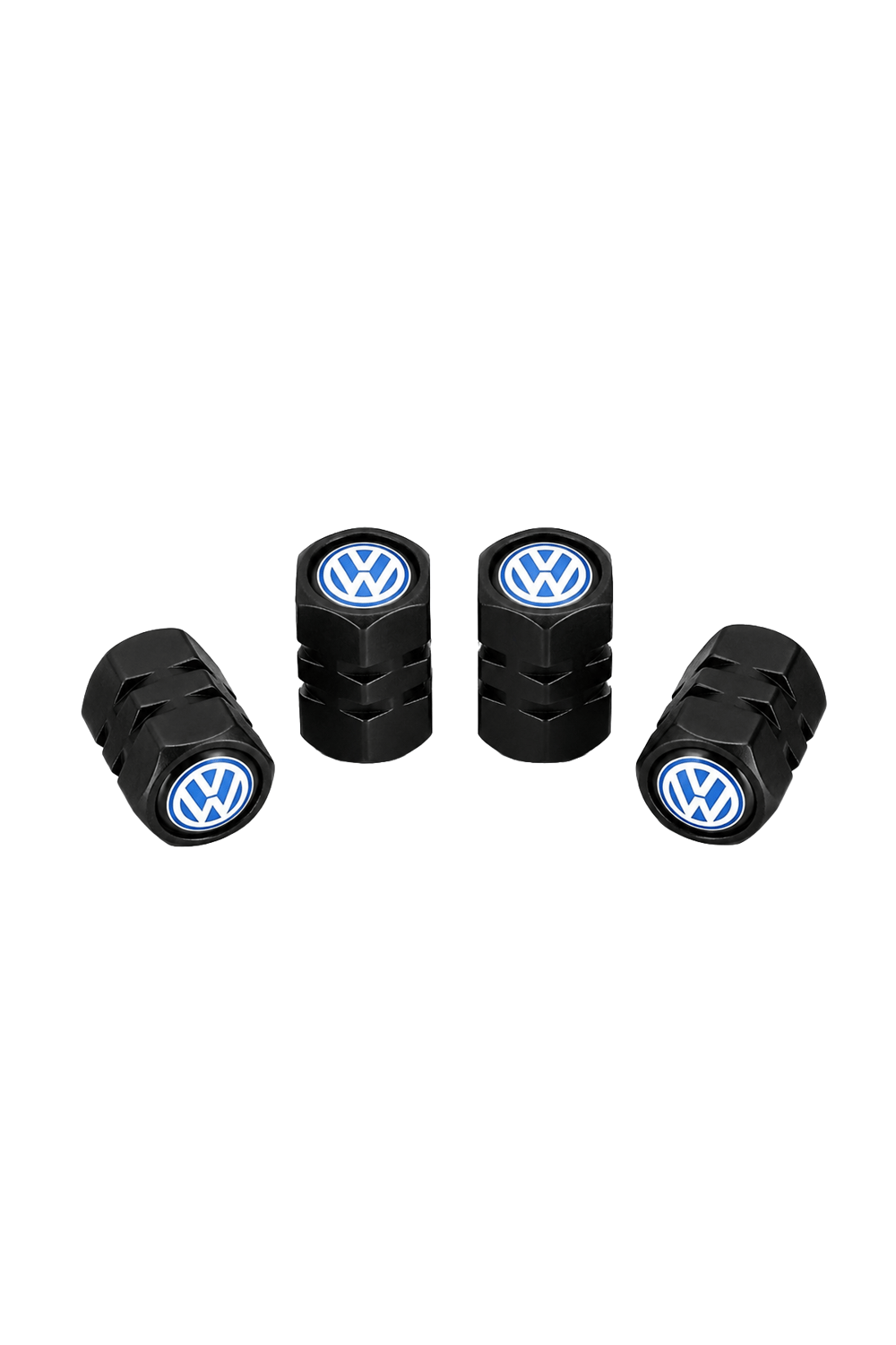 Volkswagen Logo Baskılı Universal Sibop Kapağı Seti - Siyah (4 Adet)