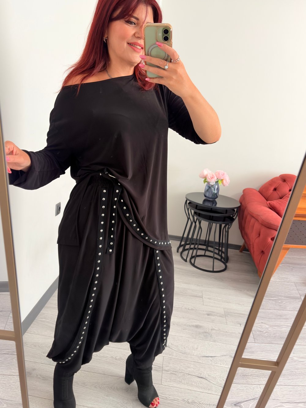 ŞALVAR PANTALON ŞERİT DETAYLI TAKIM