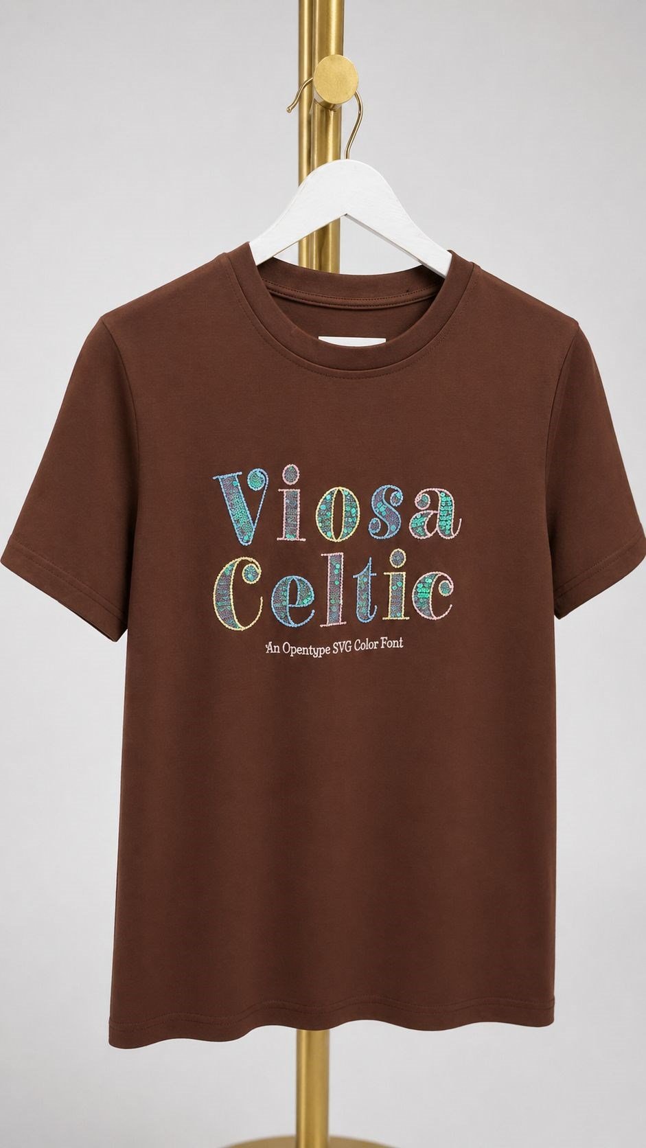 Viosa Celtic Tasarım Tişört - Kahverengi