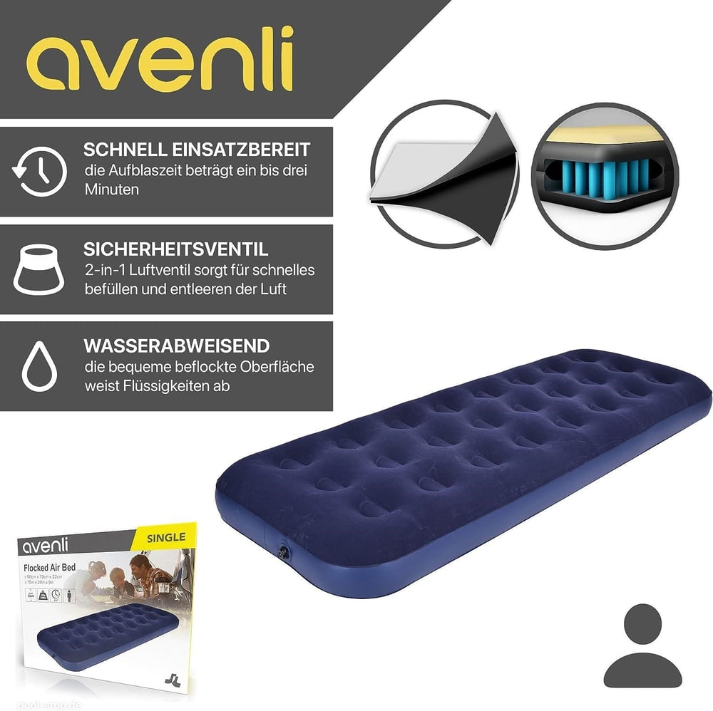 Avenli 20411 Tek Kişilik Şişme Yatak 191x73x22 cm