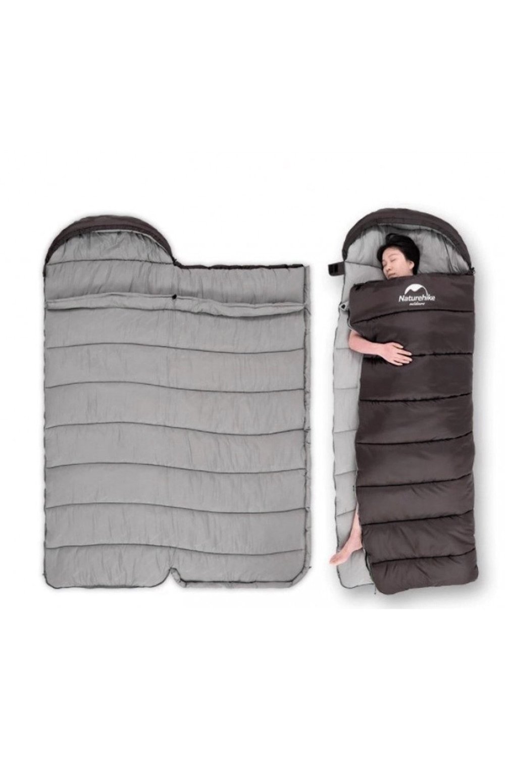 Naturehike U250 Zarf Tarzı Kapüşonlu Uyku Tulumu -10°C Kahverengi-Right