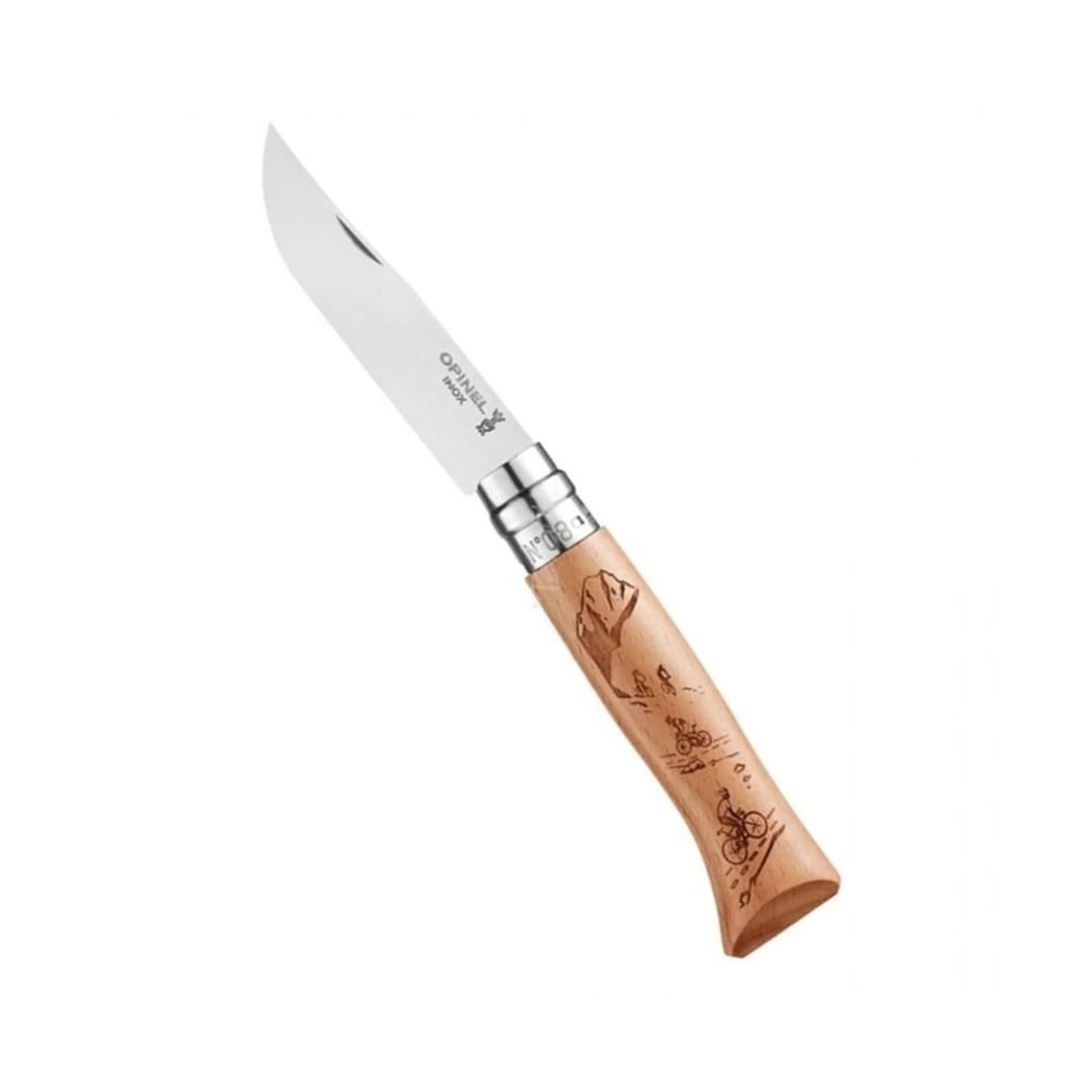 Opinel Bisiklet Desenli N°8 Meşe Saplı Inox/Çelik Çakı 