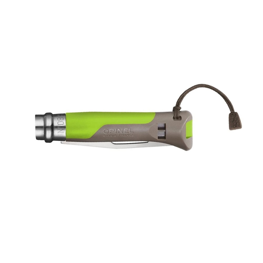 Opinel N°8 Düdüklü Polimer Sap Tırtıklı Inox/Çelik Yeşil Çakı