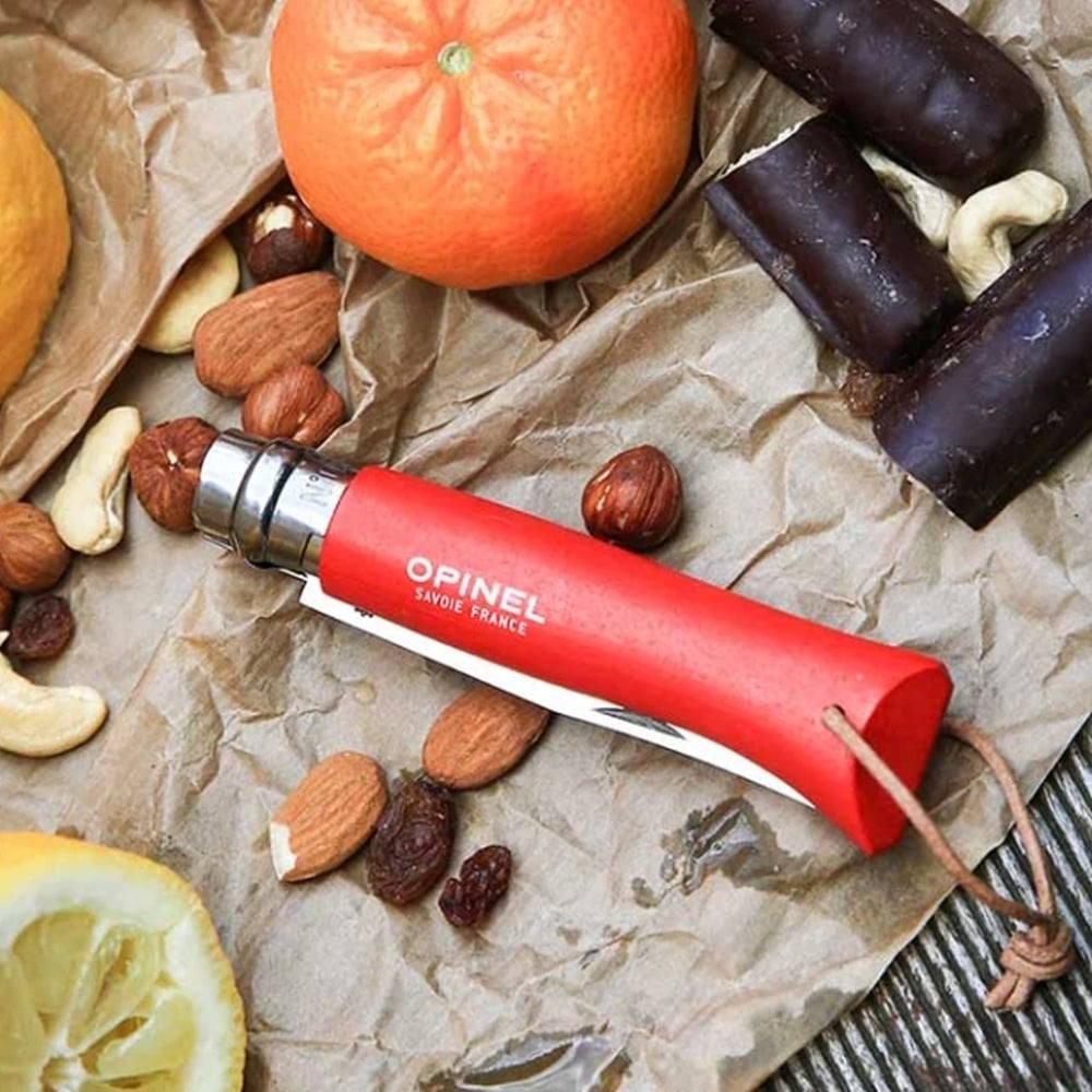 Opinel N°8 Gürgen Saplı Trekking Inox/Çelik Çakı Kırmızı