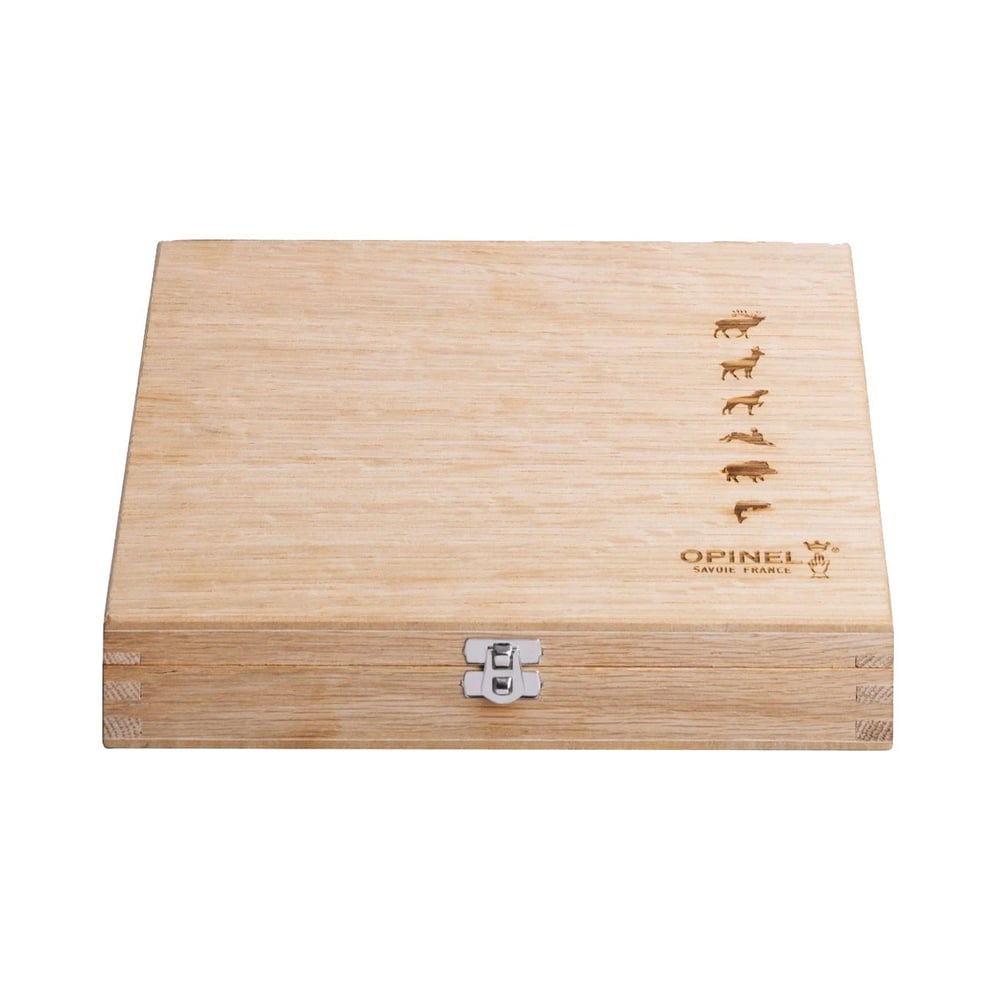 Opinel N°8 Meşe Saplı Hayvan Gravürü Premium Çakı Seti