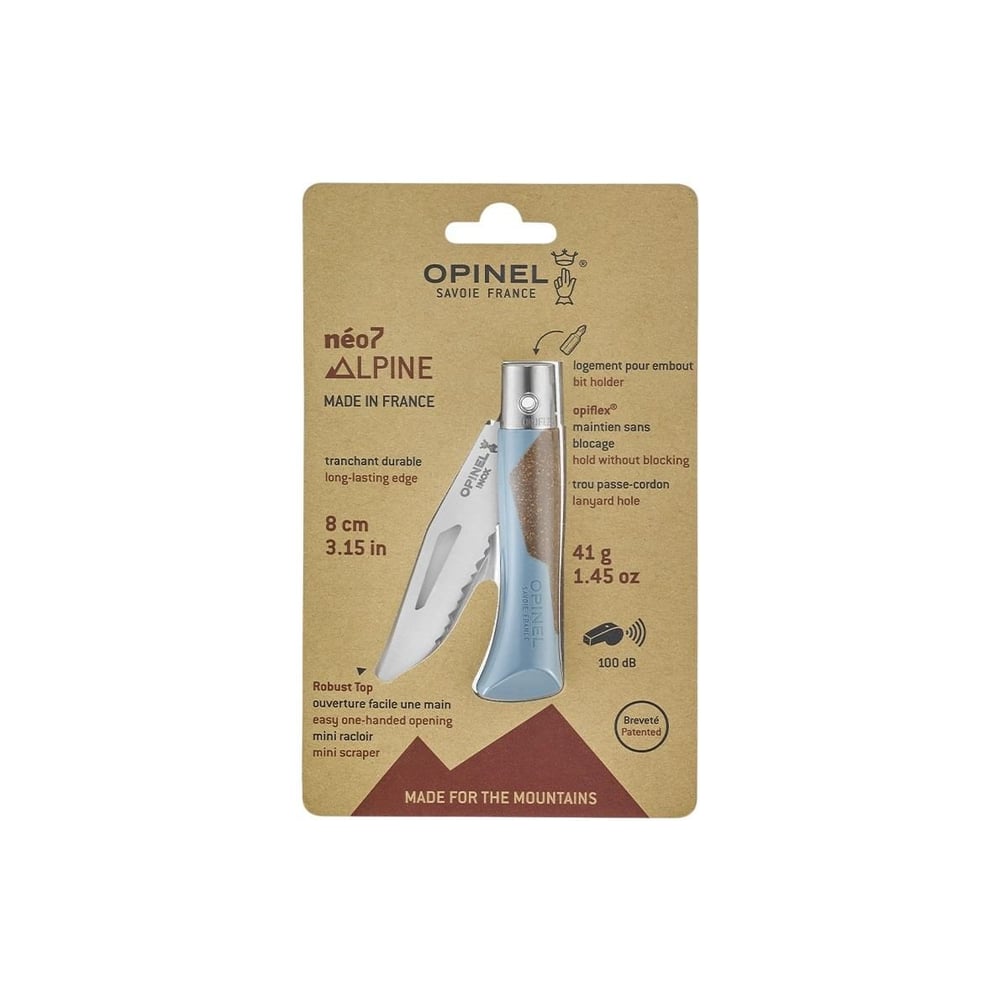Opinel Neo7 Alpine Buzul Mavisi Saplı Tırtıklı Paslanmaz Çelik Çakı