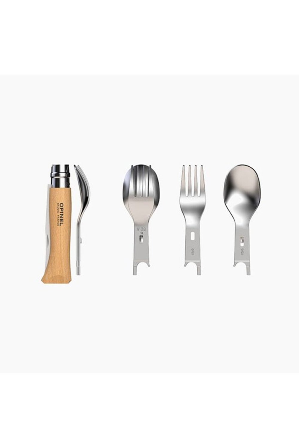 Opinel Picnic Plus Piknik Çatal & Kaşık Seti + N°8 Inox/Çelik Çakı