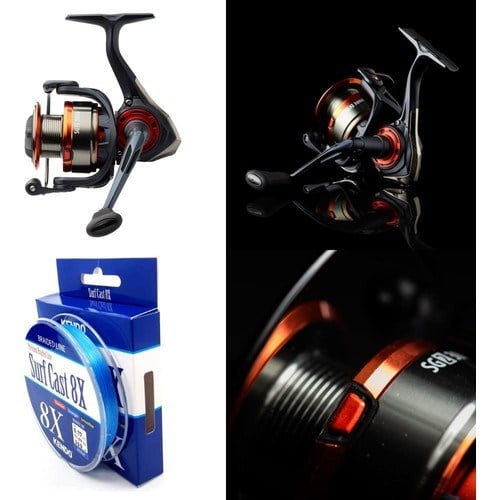 Savage Gear At-Çek Spin Seti Sgs2 All-Around 9/2.74M 7-35 gr 2 Parça Kılıflı Kamış - Savage Gear Sg2 4000 Fd 5+1bb Olta Makinesi - Kendo Surf Cast 8x Fighting 300 mt Örgü Ip ( Ice Blue)