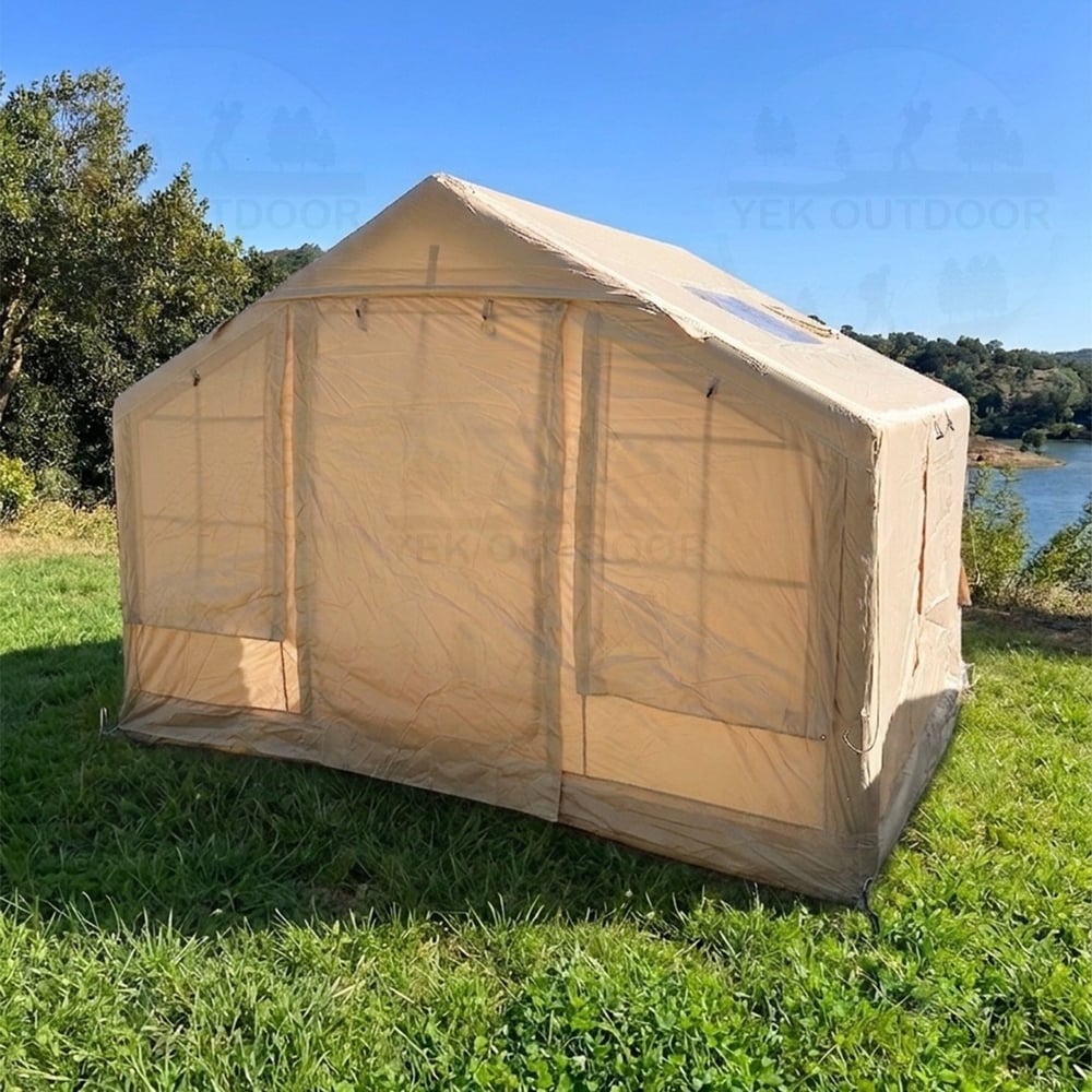 Yek Outdoor 6-8 Kişilik 4 Mevsim Soba/Vebasto Çıkışlı 420D Oxford Şişme Kamp Çadırı – Pompalı, 300x240x215 cm