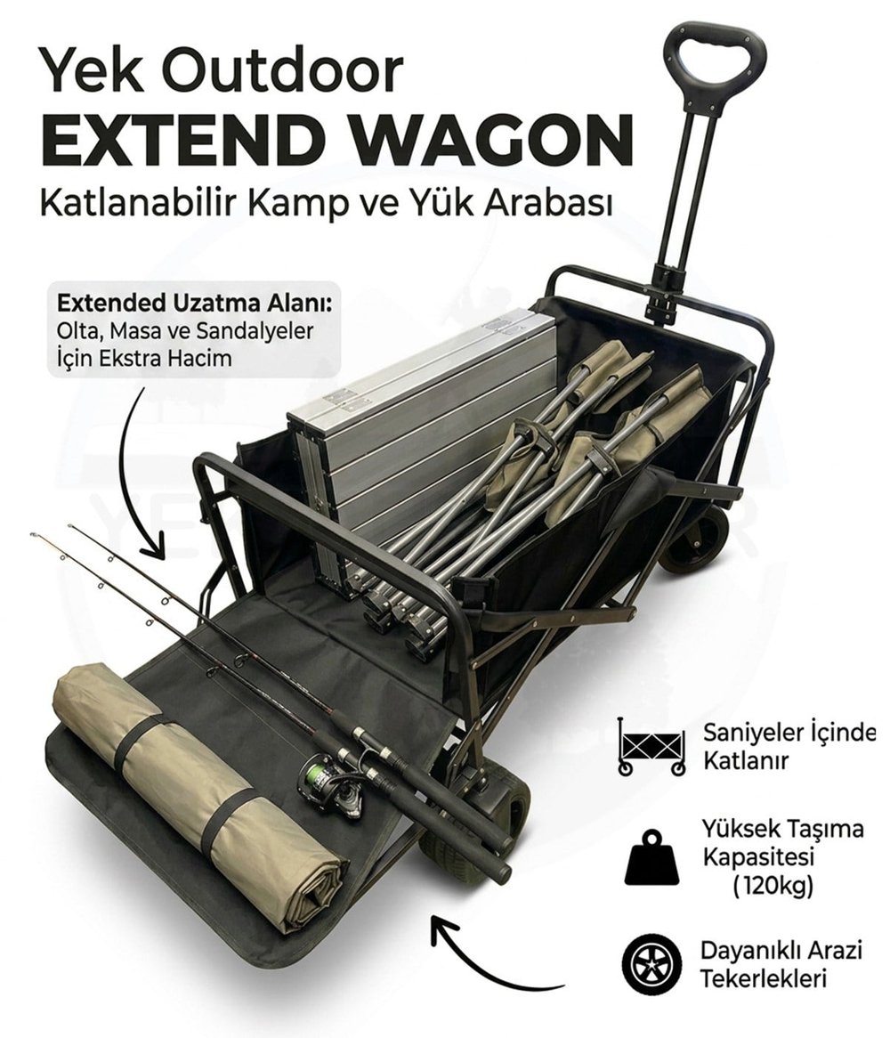 Yek Outdoor Extend Wagon Katlanabilir Kamp ve Yük Arabası