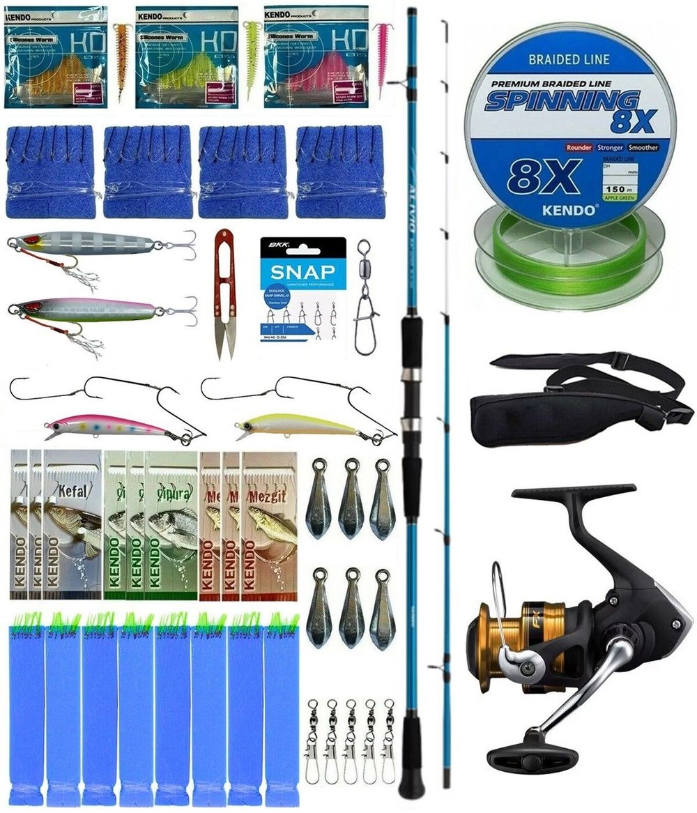 Yek Outdoor Hazır Tekne Oltası Seti Shimano Kamış Alivio Boat Quiver 2,10m 50-150g 2pc&Shimano Makina FX 4000 FC