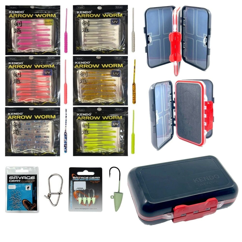 Yek Outdoor LRF Silikon Balık Yemi Seti + Katlanır LRF Kutusu