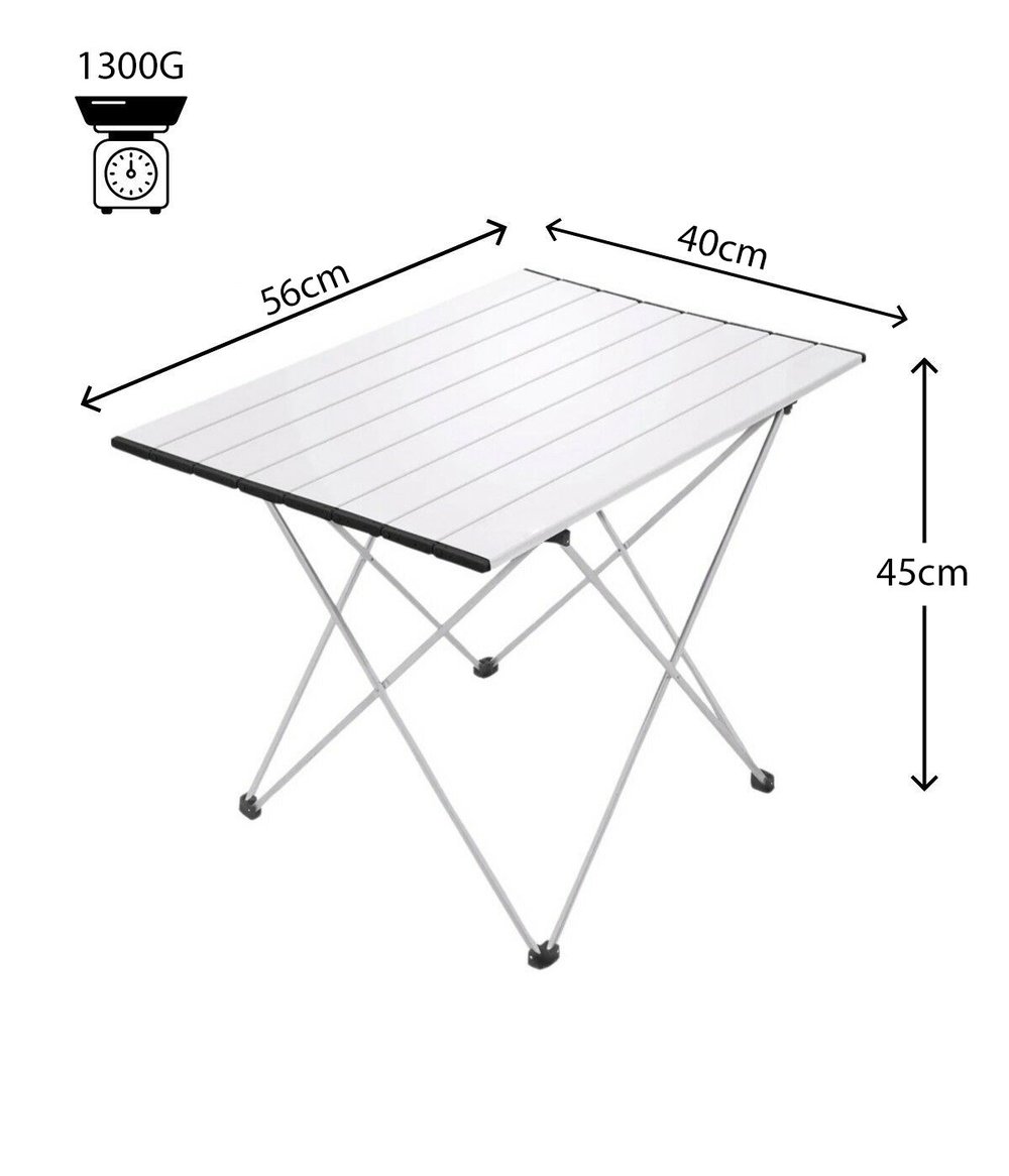 Yek Outdoor Portatif Alüminyum Katlanır Eko Kamp Masası Küçük 56x40x45cm Gri