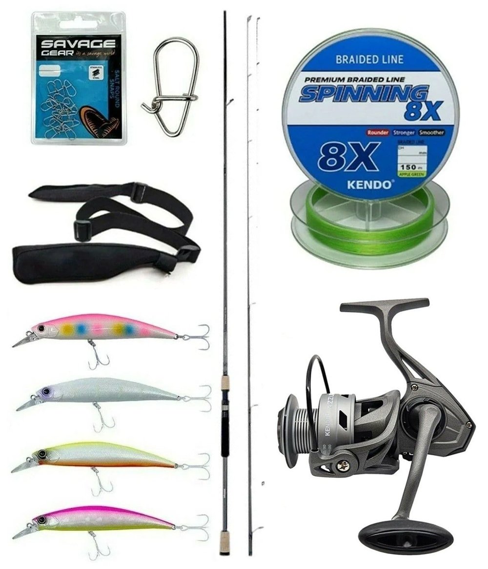 Yek Outdoor Spin Olta Seti Okuma Azaki Spin 244 cm 7-28 gr 2 Parça Spin Kamışı&Kendo Azurro 4000 Olta Makinesi