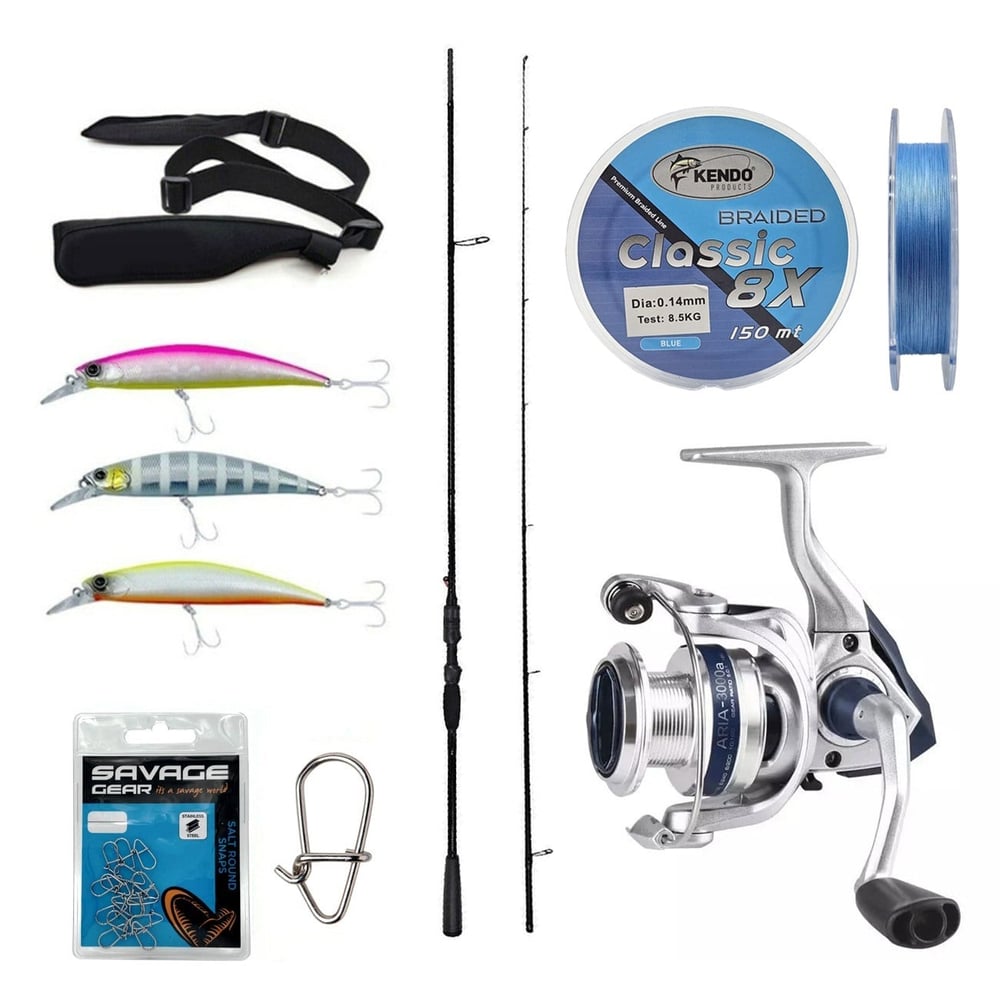 Yek Outdoor Spin Olta Seti Okuma Psycho Stick Game 243cm Ex-Fast 15-40gr 2 Parça Olta Kamışı&Okuma ARIA-3000a Olta Makinesi