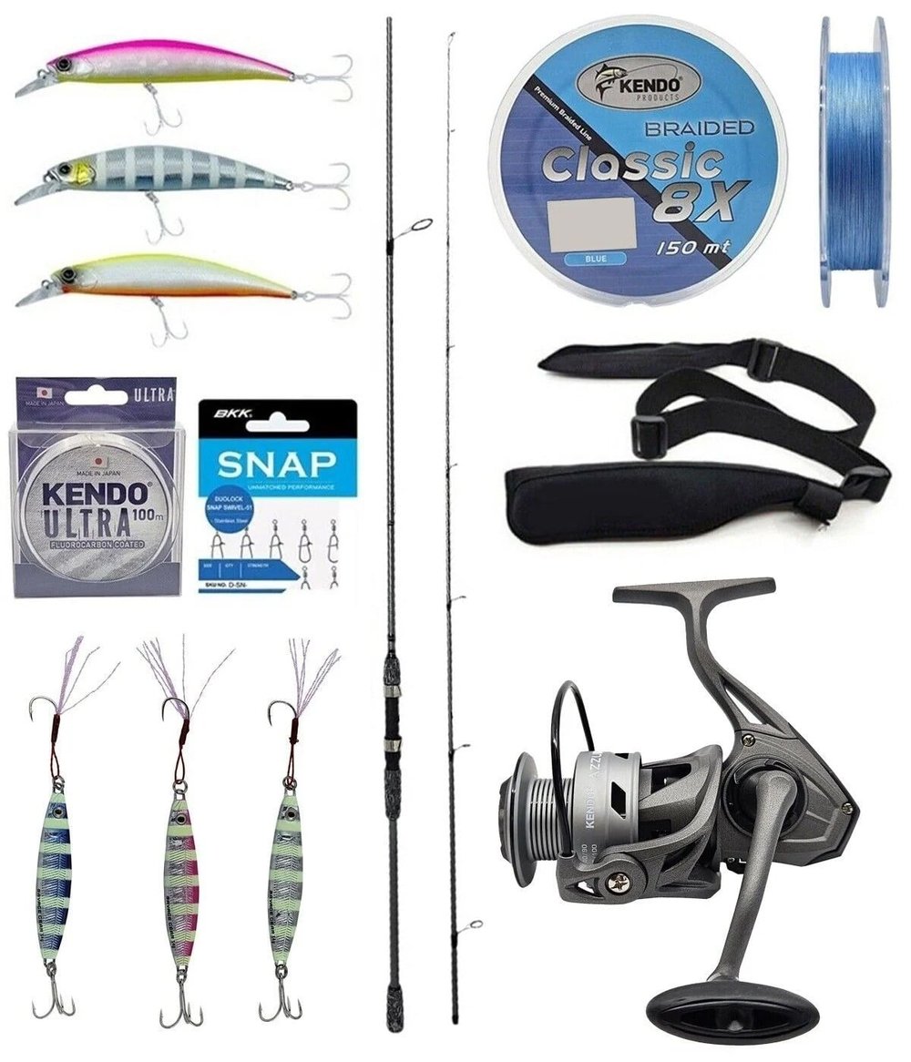 Yek Outdoor Spin Olta Seti Okuma Wave Up Spin 270cm 10-40gr 2 Parça Olta Kamışı&Kendo Azzurro 4000 Olta Makinesi