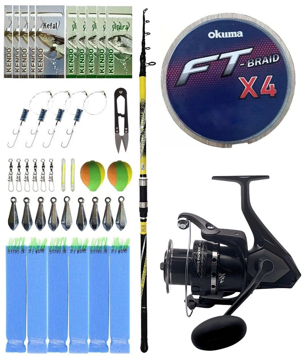 Yek Outdoor Surf Olta Seti Kendo Spigola Surf 420cm 100-200 gr Kamış&Okuma Wave Power WP-8000A1 Olta Makinesi