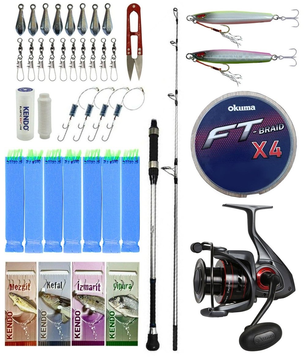 Yek Outdoor Tekne Olta Seti Shimano Kamış Alivio Boat 1,50m 200g 1+1pc&Okuma Ceymar C-6000A 7+1BB Olta Makinesi
