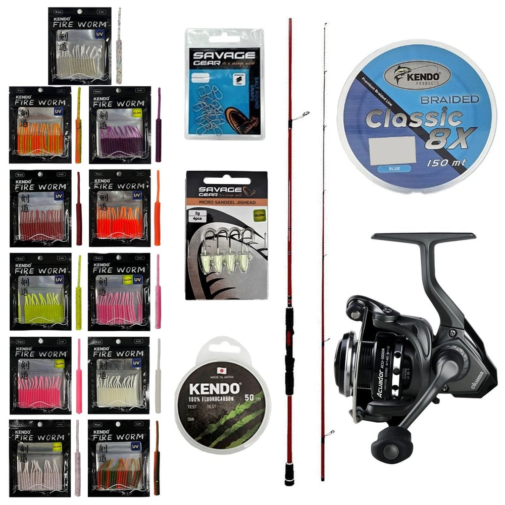 YekOutdoor FireWorm LRF Seti Okuma Red Spin 76 228 cm 3-15 gr 2 Parça&Okuma Acuador ACU-1000A 3+1BB Olta Makinesi