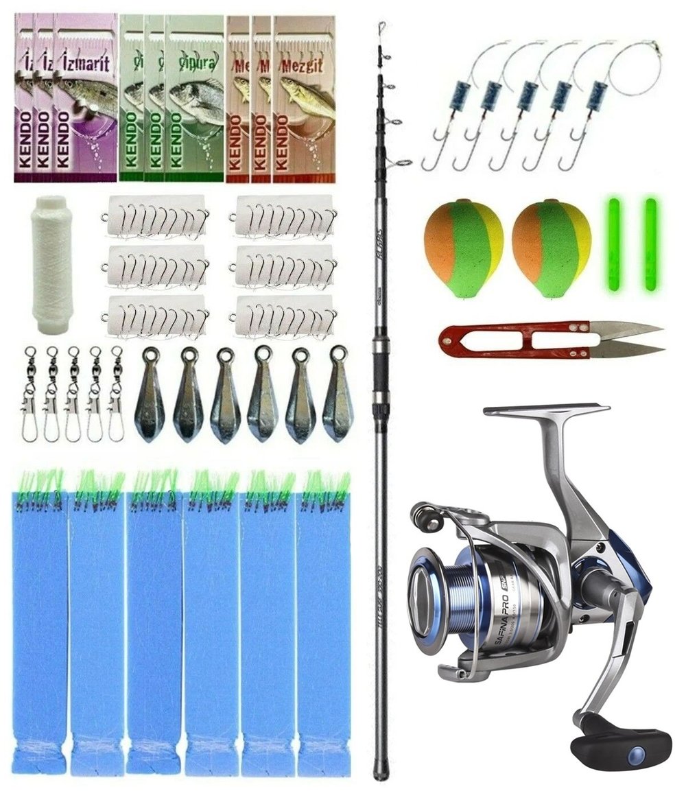 YekOutdoor Okuma Surf Kamışı Olta Seti Okuma Alaris Light Tele Surf 420cm Surf Kamışı&Okuma Safina Pro 8000 Olta Makinesi