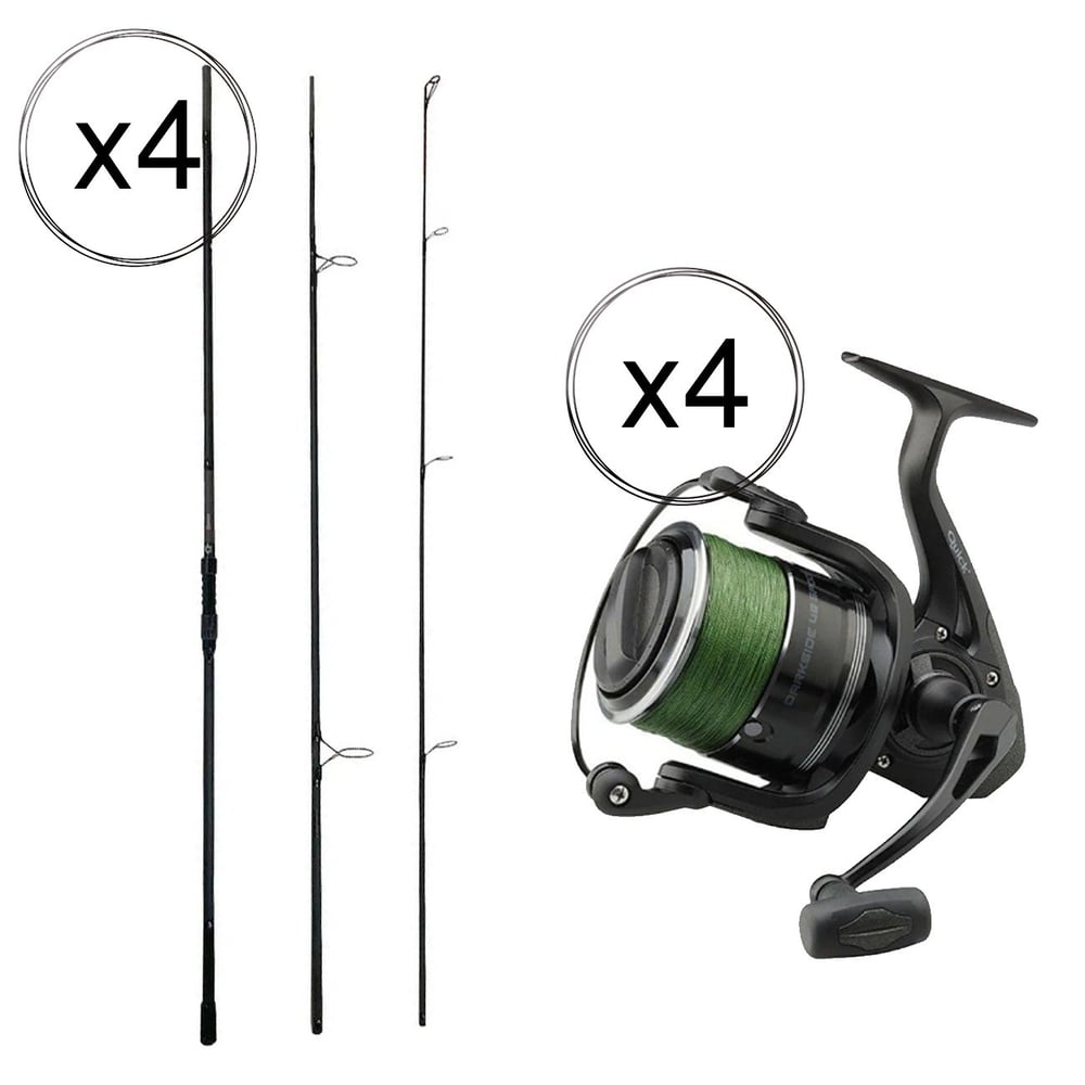 YekOutdoor Profesyonel 4lü  Göl Olta Seti Prologic C-Series 12FT 360 cm 3.5 lb 3 Parça&Dam 7000S FD 3+1BB Olta Makinesi