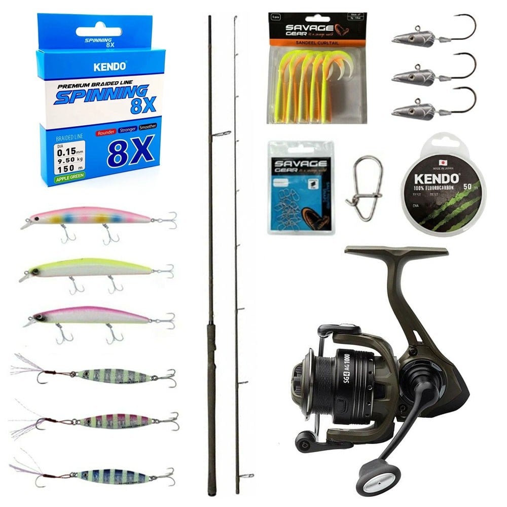 YekOutdoor Profesyonel Spin Olta Seti Savage gear SG4 Shore Game 9' 274 cm 15-42G 2 Parça&Savage Gear SG4C 4000 FD 10+1BB Olta Makinesi
