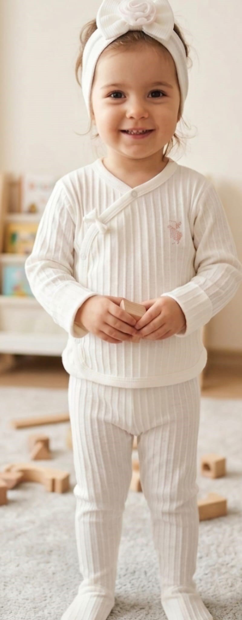 BEBEK ZIBIN TAKIM 3 PCS SIDE SNAP SET JACQUARD SUMMER TIME