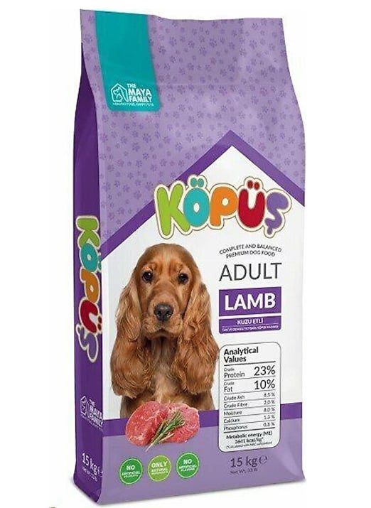 Köpüş Köpek Maması Kuzu Etli 15kg
