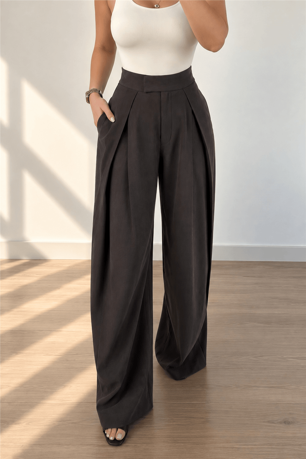 Kahve Fit Liyosel Kumaş Pantolon