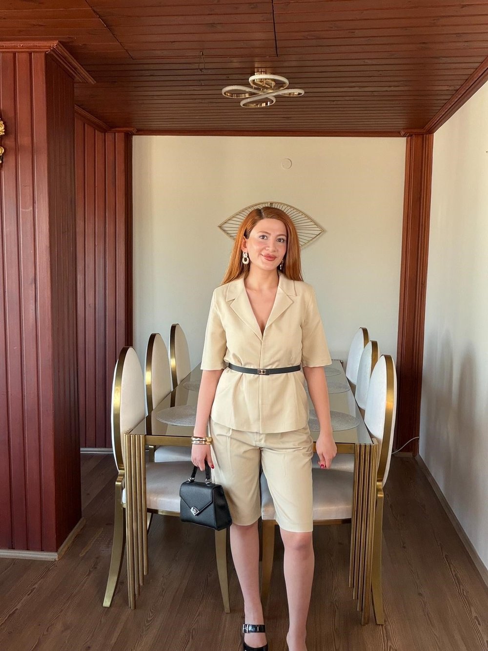 KREM KEMER DETAYLI KETEN TAKIM