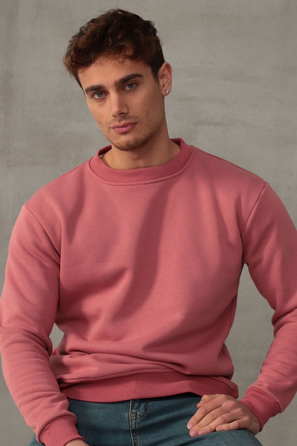 Unisex Relax Fit Rahat Kesim Pamuklu Yumuşak Dokulu İçi Polarlı Basic Bisiklet Yaka Sweatshirt