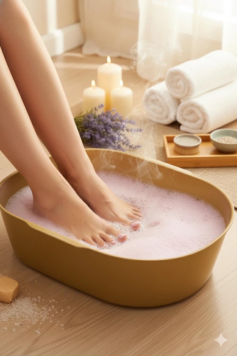Pedikür Spa Ayak Leğeni – Evde Spa Konforu, Gold Renk, Sehpasız
