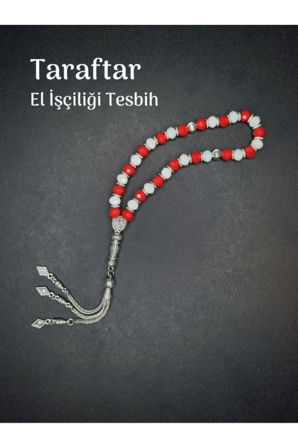 Fanatik Taraftar El İşçiliği Tesbih 8mm Hediye Sarı Lacivert Küp Kesim