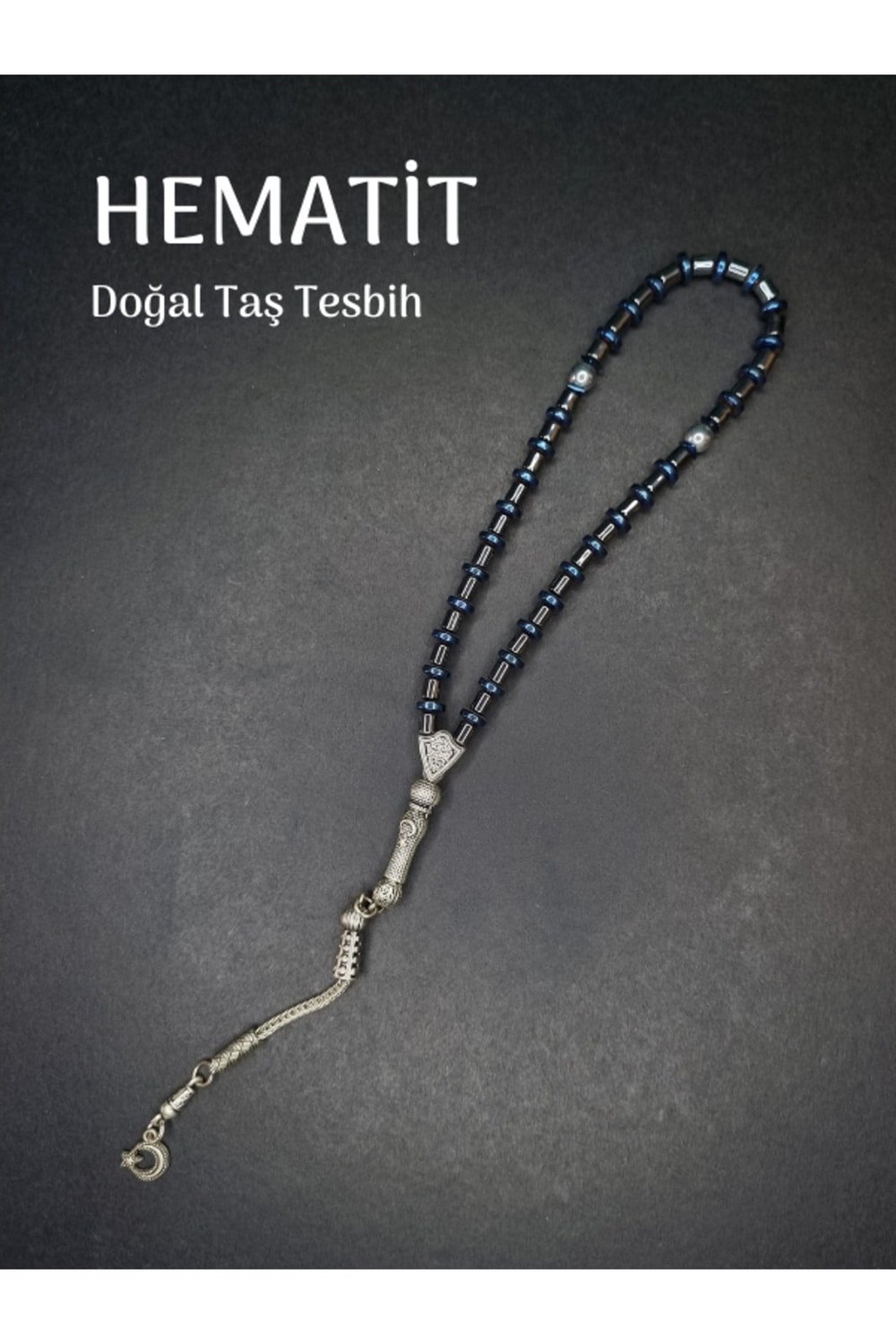 Komple Mat Hematit Tesbih 8 mm Küre Kesim Şifa Pozitif Enerji Canlılık Taşı Tesbih